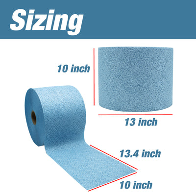 Industrial Cloths Grease, Oil & Ink Cloths, Jumbo Roll, Lint-Free Towels, Blue (717 Sheets/Roll, 1 Roll/Case, 10” x 13.4” each sheet)