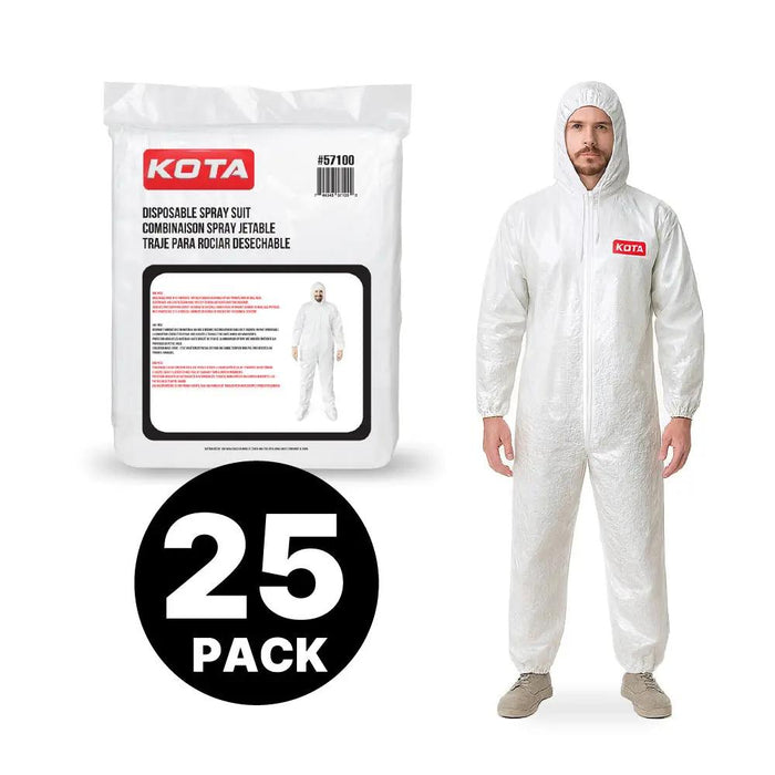 KOTA Disposable Coverall Suit - Hooded coverall, Elastic Waist & Wrist - Spray Painting National Supply Company