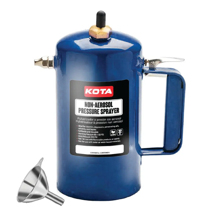 KOTA Non-Aerosol Pressure Sprayer, Refillable Steel Bottle, 32oz National Supply Company