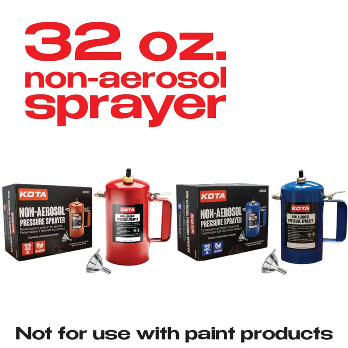 KOTA Non-Aerosol Pressure Sprayer, Refillable Steel Bottle, 32oz National Supply Company