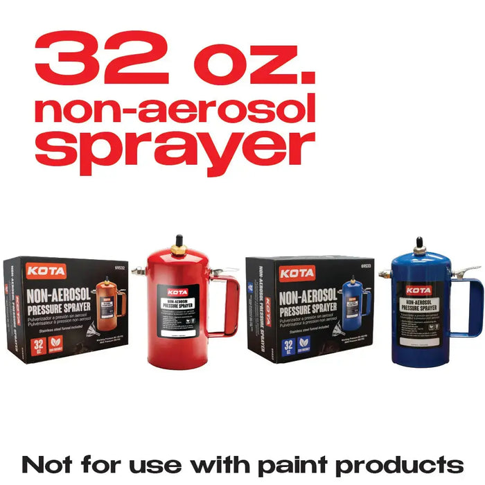 KOTA Non-Aerosol Pressure Sprayer, Refillable Steel Bottle, 32oz National Supply Company