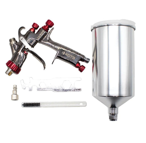 KOTA Paint Spray Gun Kit LVLP 1.3mm or 1.4mm Nozzle with Aluminum Cup - National Supply Company