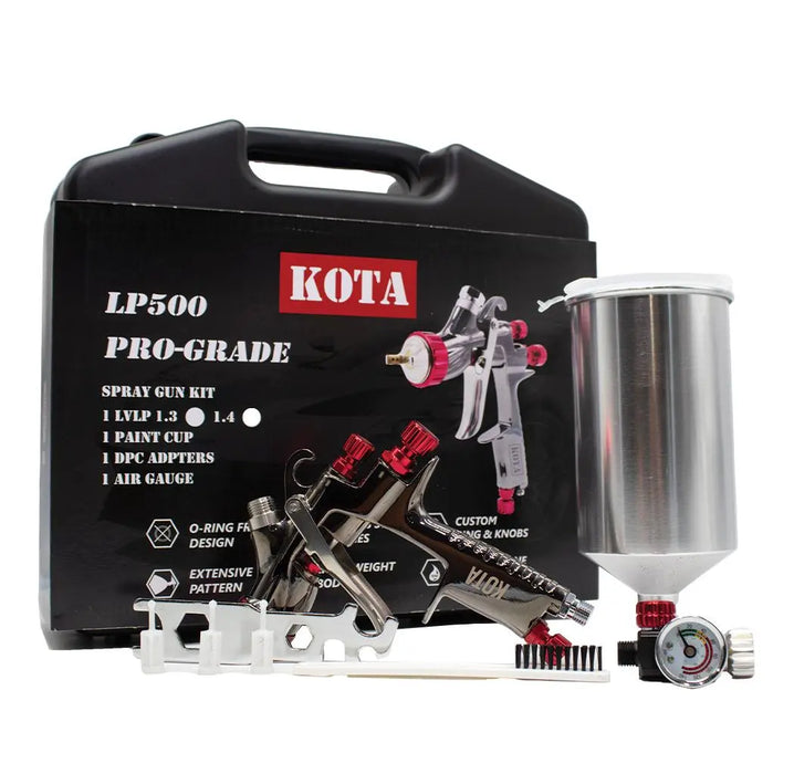 KOTA Paint Spray Gun Kit LVLP 1.3mm or 1.4mm Nozzle with Aluminum Cup - National Supply Company