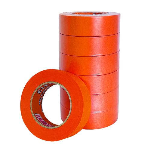 LAUCO 1.5 in. x 60 Yd (6 Roll) Orange Automotive Refinishing Masking Tape, Moisture, UV, and Heat Resistant, Multi-Purpose Masking Tape, No Residue (19541-6) LAUCO