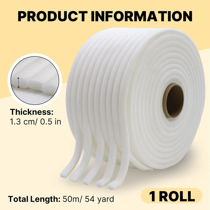 LAUCO 13MM x 50M Soft Edge Foam Masking Tape for Sealing Car Door Jams Overspray Protection (1/2 Inch x 55 Yards) - (19528) National Supply Company