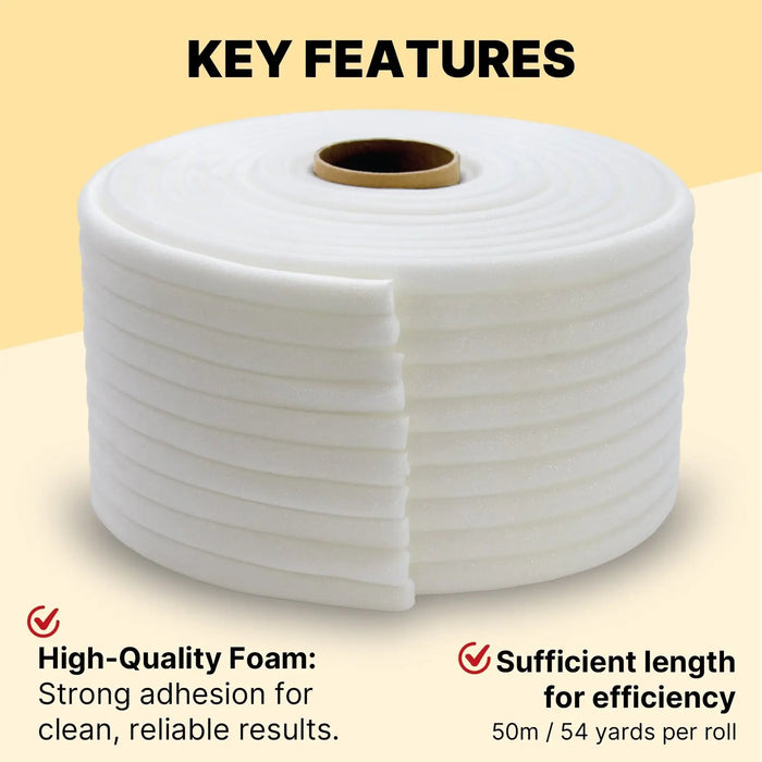 LAUCO 13MM x 50M Soft Edge Foam Masking Tape for Sealing Car Door Jams Overspray Protection (1/2 Inch x 55 Yards) - (19528) National Supply Company