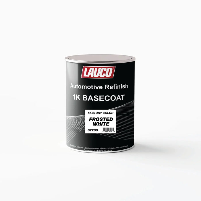LAUCO 1K Basecoat Frosted White – White Automotive Paint – Factory Color Match – 1 Gallon – Spray Gun Ready – Mixing Ratio 1:1 – Satin Finish – Car Repaint Base Coat Lauco