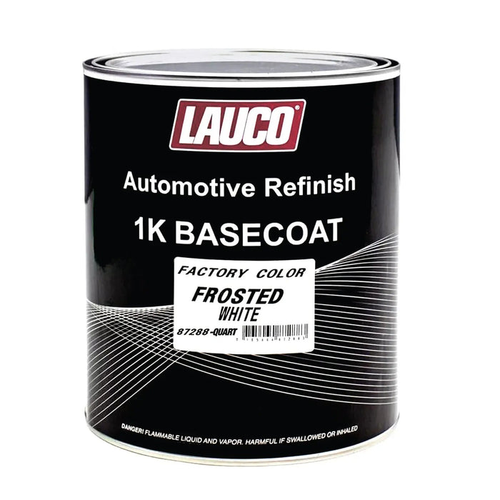LAUCO 1K Basecoat Frosted White – White Automotive Paint – Factory Color Match – 1 Quart – Spray Gun Ready – 1:1 Mixing Ratio – Car Repaint Base Coat [87288-Quart] LAUCO