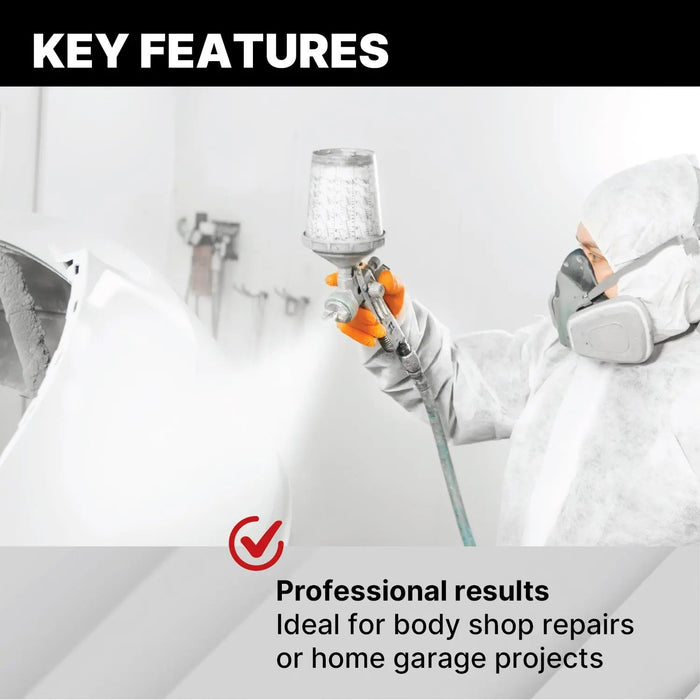 LAUCO 1K Basecoat Frosted White – White Automotive Paint – Factory Color Match – 1 Quart – Spray Gun Ready – 1:1 Mixing Ratio – Car Repaint Base Coat [87288-Quart] LAUCO