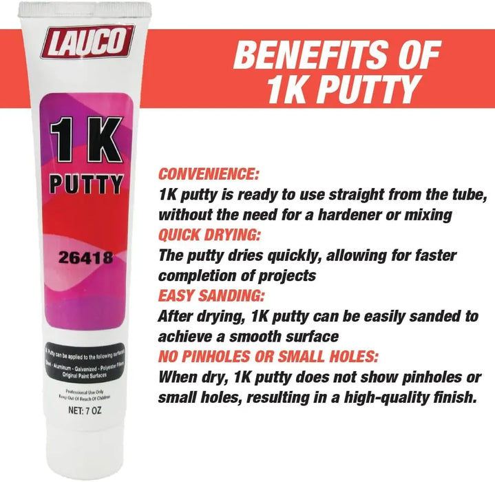 LAUCO 1K Body Filler Putty (24 Pack) and 300 Spreaders (100pack of 4 Inches, 100pack of 5 inches, 100pack of 6 inches) - Quick & Easy Combo Pack for Multiple Surfaces Repairs National Supply Company