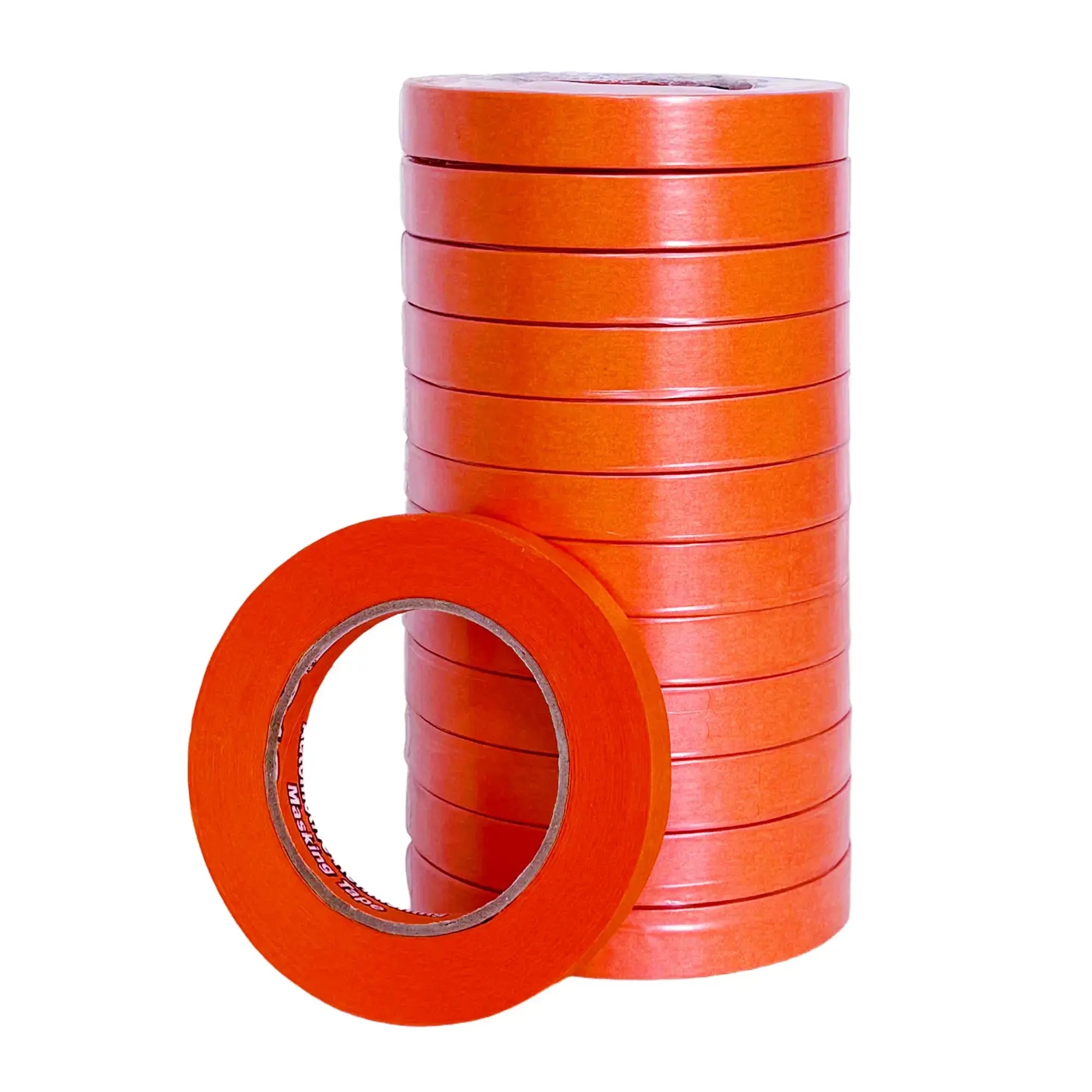 LAUCO 3/4 in. x 60 Yd (12 Roll) Orange Automotive Refinishing Masking Tape, Moisture, UV, and Heat Resistant, Multi-Purpose Masking Tape, No Residue (19540-12) LAUCO