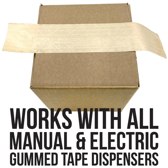 LAUCO 3" x 450' Gummed Paper Tape – Water Activated Kraft Packing Tape for Shipping & Heavy Duty Packaging – Tamper Evident Brown Gum Tape with Fiberglass Support – 10 Rolls, Biodegradable National Supply Company