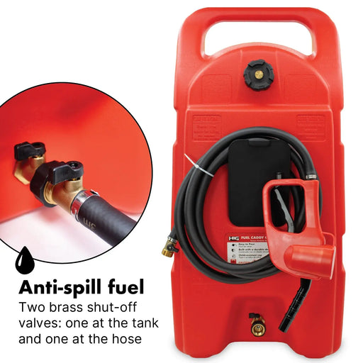 LAUCO 57L Mobile Fuel Caddy with Transfer Hose & Nozzle Gun – Wheeled Fuel Tank for Shop, Farm, Boat, or Garage – [87259] LAUCO