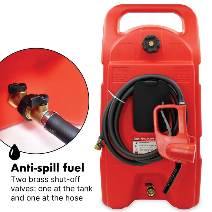LAUCO 57L Mobile Fuel Caddy with Transfer Hose & Nozzle Gun – Wheeled Fuel Tank for Shop, Farm, Boat, or Garage – [87259] LAUCO