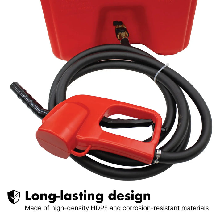 LAUCO 57L Mobile Fuel Caddy with Transfer Hose & Nozzle Gun – Wheeled Fuel Tank for Shop, Farm, Boat, or Garage – [87259] LAUCO