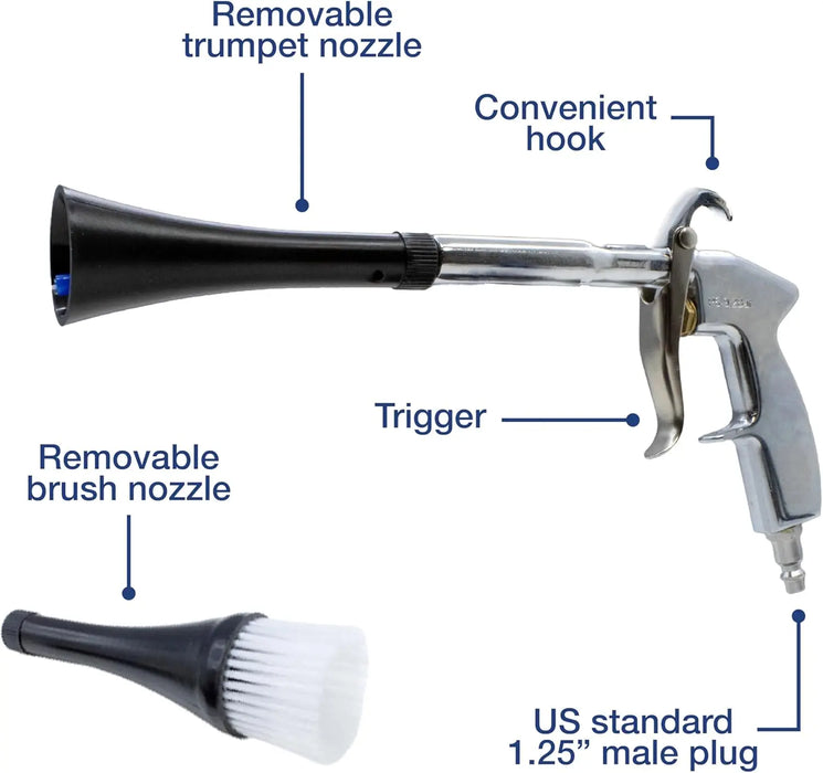 LAUCO Air Blow Gun for Car Detailing, High-Pressure Cleaner with Nozzle & Brush National Supply Company