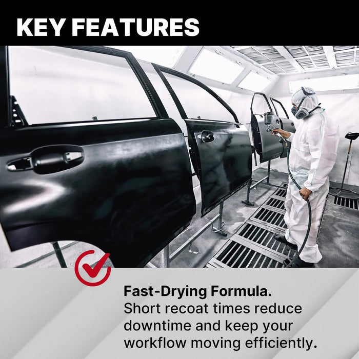 LAUCO Black 1K Basecoat Automotive Paint – Factory Color Match Ebony – 1 Quart – Spray Gun Ready – Deep Black Finish – Mixing Ratio 1:1 – Auto Body Refinish [87287-Quart] LAUCO