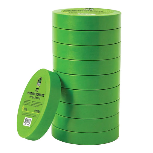 LAUCO DINOGREN 333 Performance Masking Tape – 1 Inch x 60 Yards (9 Rolls) – Green Automotive Masking Tape – Heat, UV & Water Resistant – Clean Removal [6068-9] LAUCO