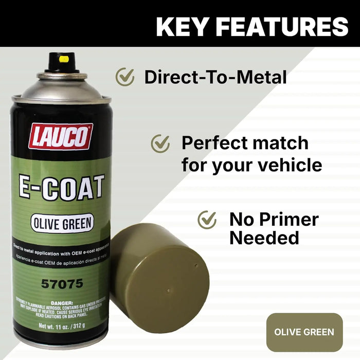 LAUCO E-Coat Olive Green 11 Oz Aerosol Spray Can - Direct to Metal (DTM) Automotive Primer, Restoration, Light Green - 57075 National Supply Company