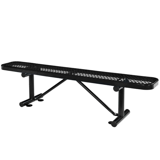 LAUCO Heavy Duty Expanded Metal Mesh Picnic Table, Industrial Style Outdoor Bench with Steel Frame, 1000 lbs Capacity, Black Thermoplastic Coating (Black) LAUCO