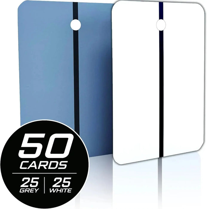 LAUCO Metal Spray Out Cards – White & Medium Grey Automotive Color Matching Test Panels – 4" x 6" Spray Out Sample Cards – Available in 50 Pack LAUCO