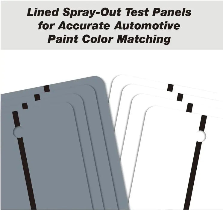LAUCO Metal Spray Out Cards – White & Medium Grey Automotive Color Matching Test Panels – 4" x 6" Spray Out Sample Cards – Available in 50 Pack LAUCO