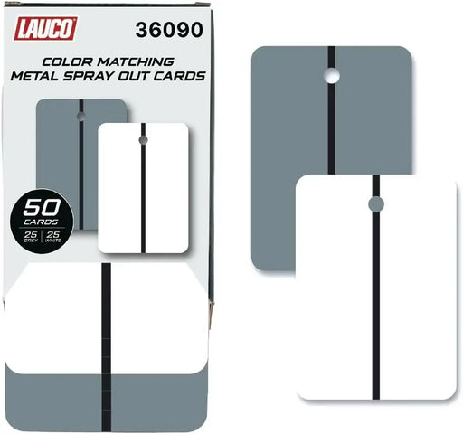 LAUCO Metal Spray Out Cards – White & Medium Grey Automotive Color Matching Test Panels – 4" x 6" Spray Out Sample Cards – Available in 50 Pack LAUCO