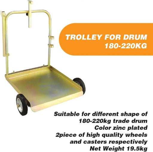 LAUCO Mobile Platform for 55 Gallon Drum – Trolley Base with 1/2” 2000 PSI Hose – Fits 3:1 Oil Pump Systems – Heavy-Duty Steel Cart with Wheels – Pump Not Included LAUCO