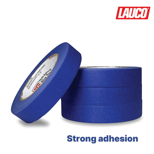 LAUCO Multi-Surface Blue Painter’s Masking Tape, Medium Adhesion, UV-Resistant, Clean Removal, 0.94 in x 60 yds (24mm x 55m) Rolls, Ideal for Indoor & Outdoor Painting, Trim, Walls LAUCO