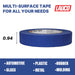 LAUCO Multi-Surface Blue Painter’s Masking Tape, Medium Adhesion, UV-Resistant, Clean Removal, 0.94 in x 60 yds (24mm x 55m) Rolls, Ideal for Indoor & Outdoor Painting, Trim, Walls LAUCO