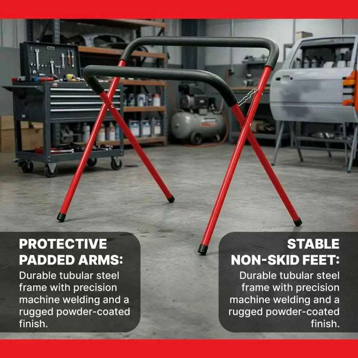 LAUCO Portable Workbench Folding Stand, 500 Pound Capacity Foldable Portable Work Stand , 41" x 43" x 35", Heavy-Duty Bumper Stand for Garage and Shop National Supply Company