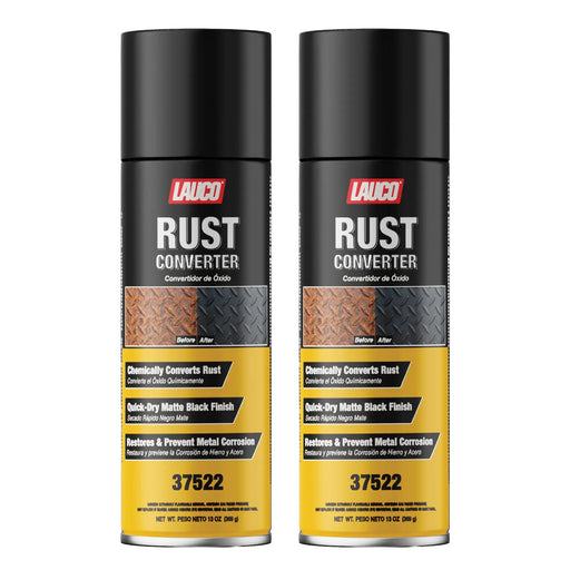 LAUCO Rust Converter Spray 13oz Pack of 2, Fast Dry Rust Remover & Converter, Converts Rust to Protective Black Coating, Anti-Corrosion Metal Treatment for Automotive, Tools & Steel Surfaces LAUCO