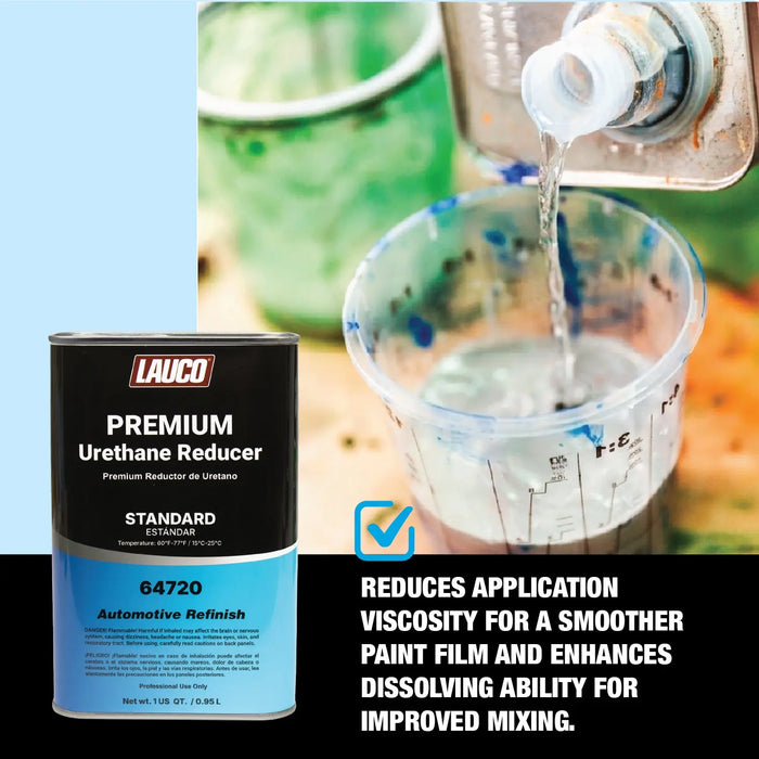 LAUCO Standard Urethane Grade Reducer, (60 °F–77 °F) Automotive and Industrial Solvent Thinner for Urethane and High-Solids Coatings, Professional Flow and Leveling Performance (Quart) National Supply Co.