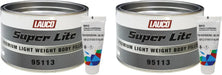 LAUCO Super Lite Premium Lightweight Body Filler - Pack of 2 -Super Smooth Formula forr Fast & Easy Automotive Repairs, Adheres to Fiberglass, Steel, Galvanized, Zinc & Aluminum, 2 Quart + 2 Hardener National Supply Company