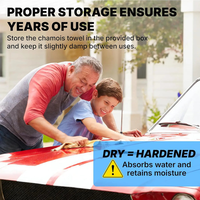 LAUCO Synthetic Chamois Absorbent Car Drying Towel 2 Pack, 26"x17" Spotless & Scratch and Lint Free Shine, Towel for Vehicle Cleaning, Super Soft Upholstery Cleaning Towel LAUCO