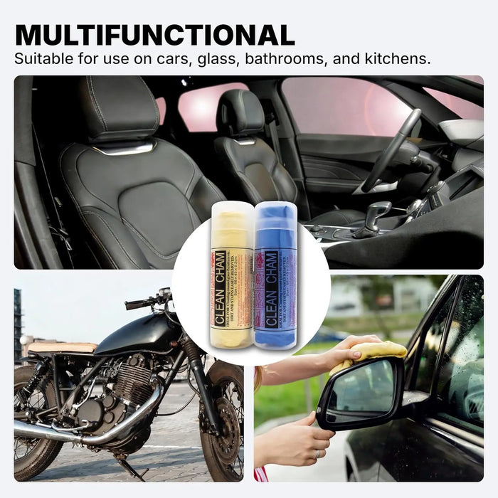 LAUCO Synthetic Chamois Absorbent Car Drying Towel 2 Pack, 26"x17" Spotless & Scratch and Lint Free Shine, Towel for Vehicle Cleaning, Super Soft Upholstery Cleaning Towel LAUCO