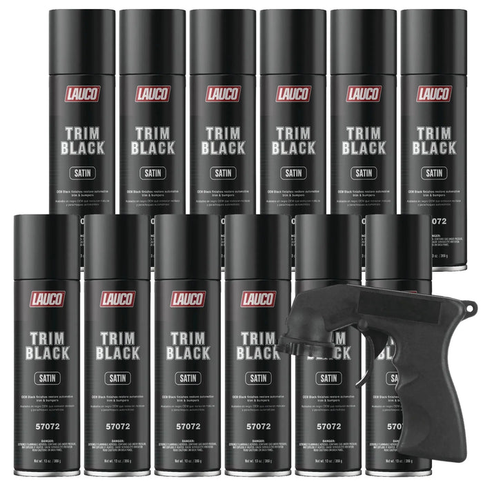 Trim Black Satin 13 oz. Automotive Aerosol Spray Paint Can, Black Spray Paint with Satin Finish - Designed for Plastic, Aluminum, Steel and Stainless Steel - National Supply Company