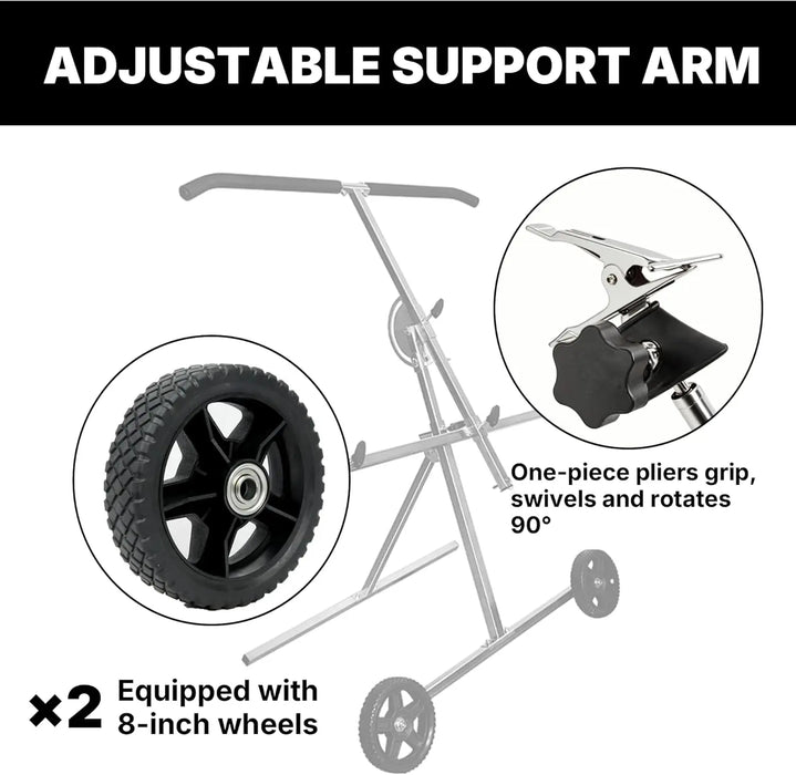 LAUCO Universal Panel and Bumper Stand – Adjustable Car Painting & Repair Stand with Rotating Frame, Foldable 2-Wheel Design, 220 lbs Load Capacity, Galvanized Steel Construction for Auto Body Work LAUCO