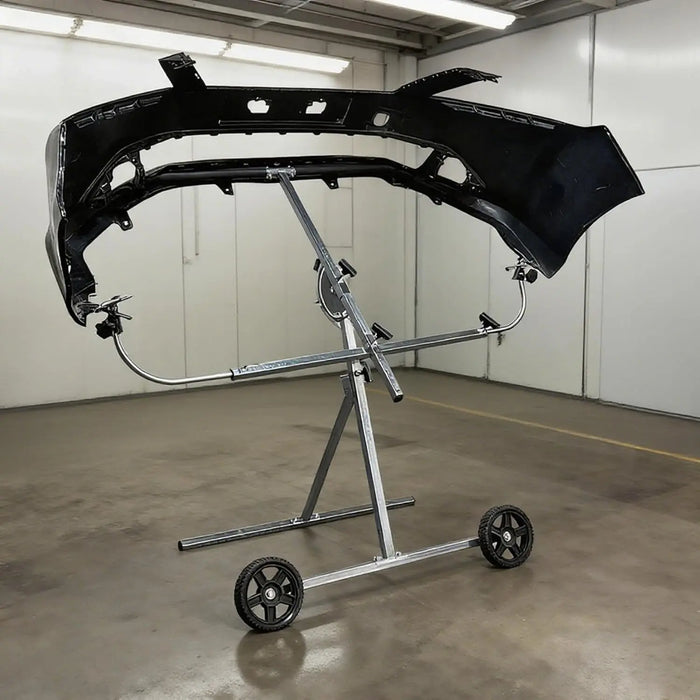 LAUCO Universal Panel and Bumper Stand – Adjustable Car Painting & Repair Stand with Rotating Frame, Foldable 2-Wheel Design, 220 lbs Load Capacity, Galvanized Steel Construction for Auto Body Work LAUCO