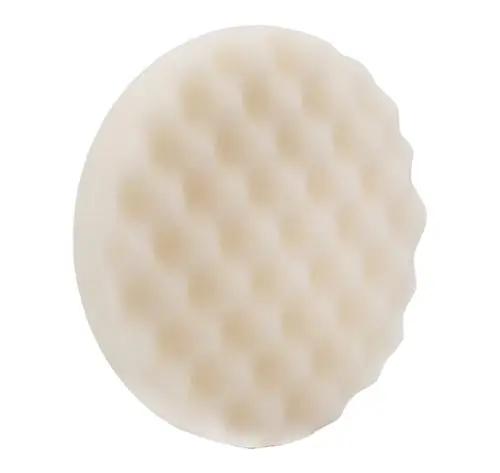 LAUCO White Foam Waffle Buffing Pad – 8” Single-Sided Polishing & Waxing Pad – Final Finish for High-Gloss Shine – Hook & Loop Backing (203.2mm) – 2 Pack LAUCO