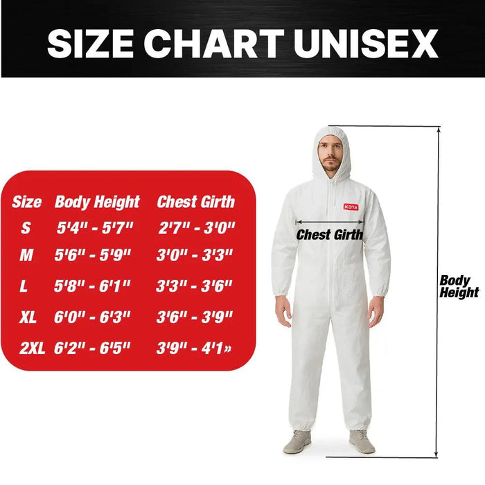 LAUCO White Polyester Reusable & Washable Paint Coverall Spray Suit With Hood National Supply Company
