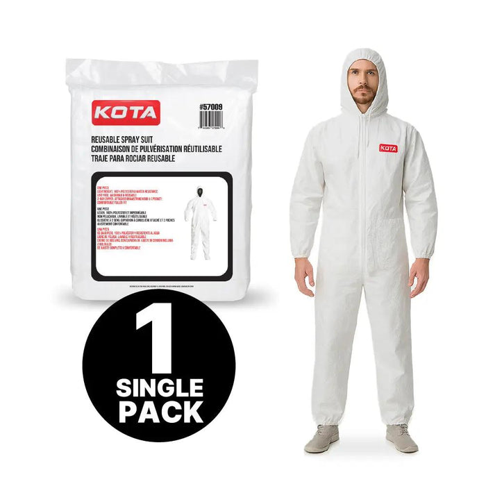LAUCO White Polyester Reusable & Washable Paint Coverall Spray Suit With Hood National Supply Company