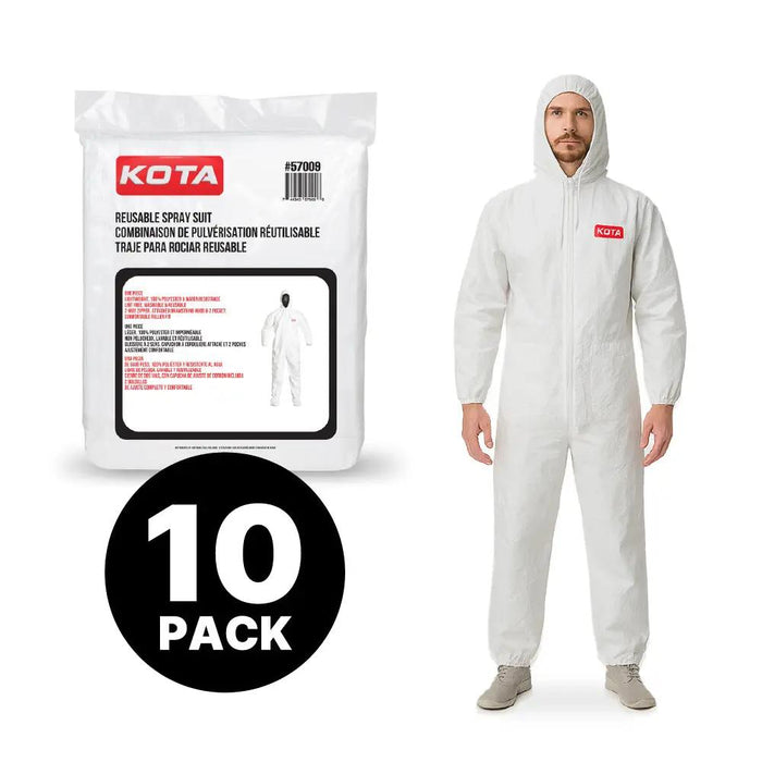 LAUCO White Polyester Reusable & Washable Paint Coverall Spray Suit With Hood National Supply Company