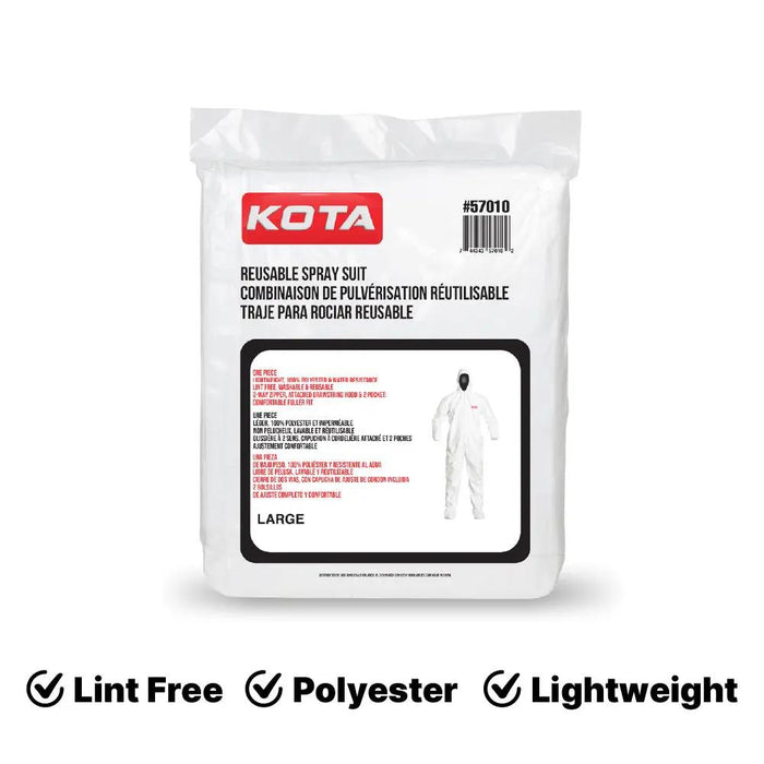 LAUCO White Polyester Reusable & Washable Paint Coverall Spray Suit With Hood National Supply Company