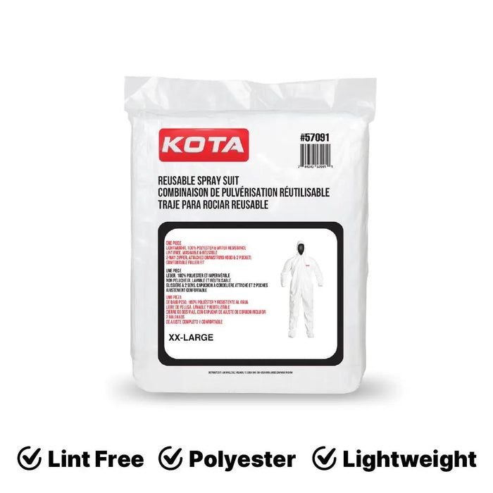 LAUCO White Polyester Reusable & Washable Paint Coverall Spray Suit With Hood National Supply Company