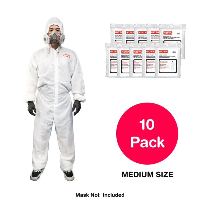 LAUCO White Polyester Reusable & Washable Paint Coverall Spray Suit With Hood - National Supply Company