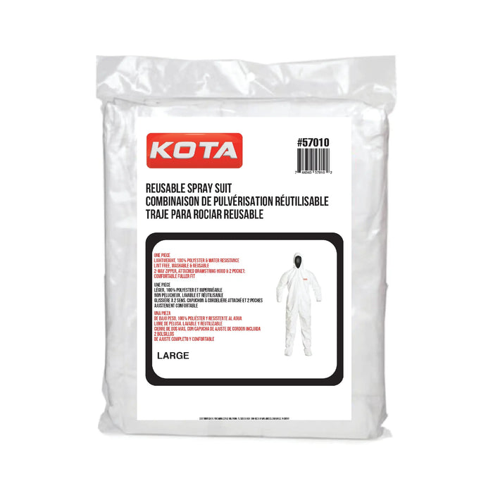 LAUCO White Polyester Reusable & Washable Paint Coverall Spray Suit With Hood - National Supply Company