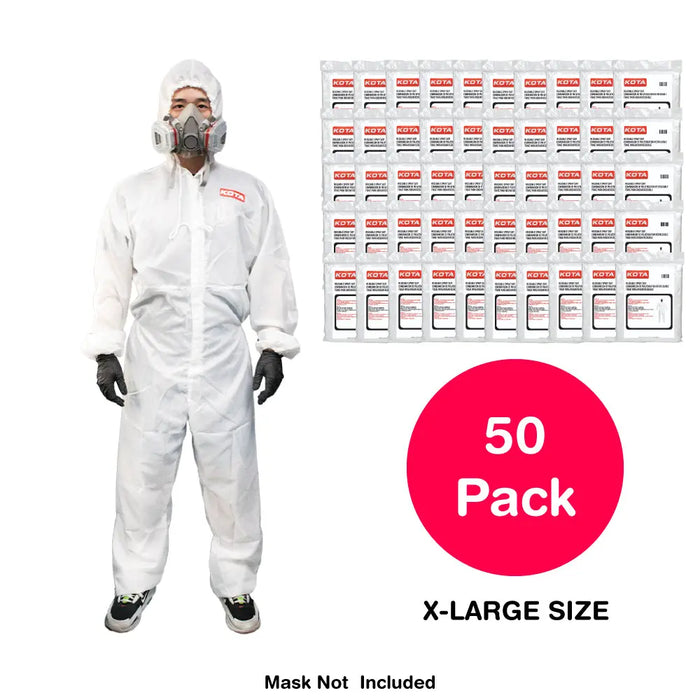 LAUCO White Polyester Reusable & Washable Paint Coverall Spray Suit With Hood - National Supply Company
