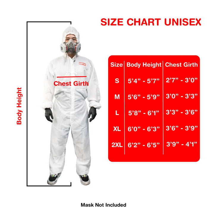 LAUCO White Polyester Reusable & Washable Paint Coverall Spray Suit With Hood - National Supply Company