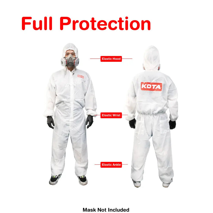 LAUCO White Polyester Reusable & Washable Paint Coverall Spray Suit With Hood - National Supply Company